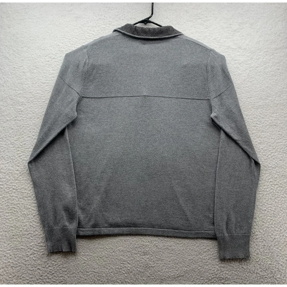 The North Face Knit Jacket Mens Medium‎ Wool Blend Gray 1/4 Zip Hiking Outdoors